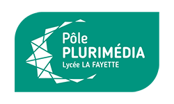 Logo monochrome du Pôle plurimédia du lycée La Fayette